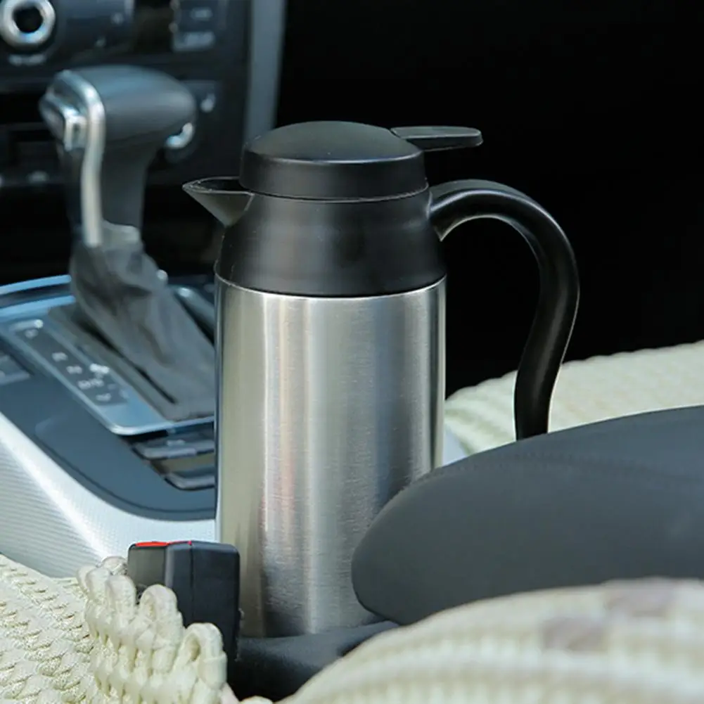 

Car Electric Kettle Temperature Control Stainless Steel Tea Kettle BPA-Free Hot Water Boiler Cordless With LED Indicator