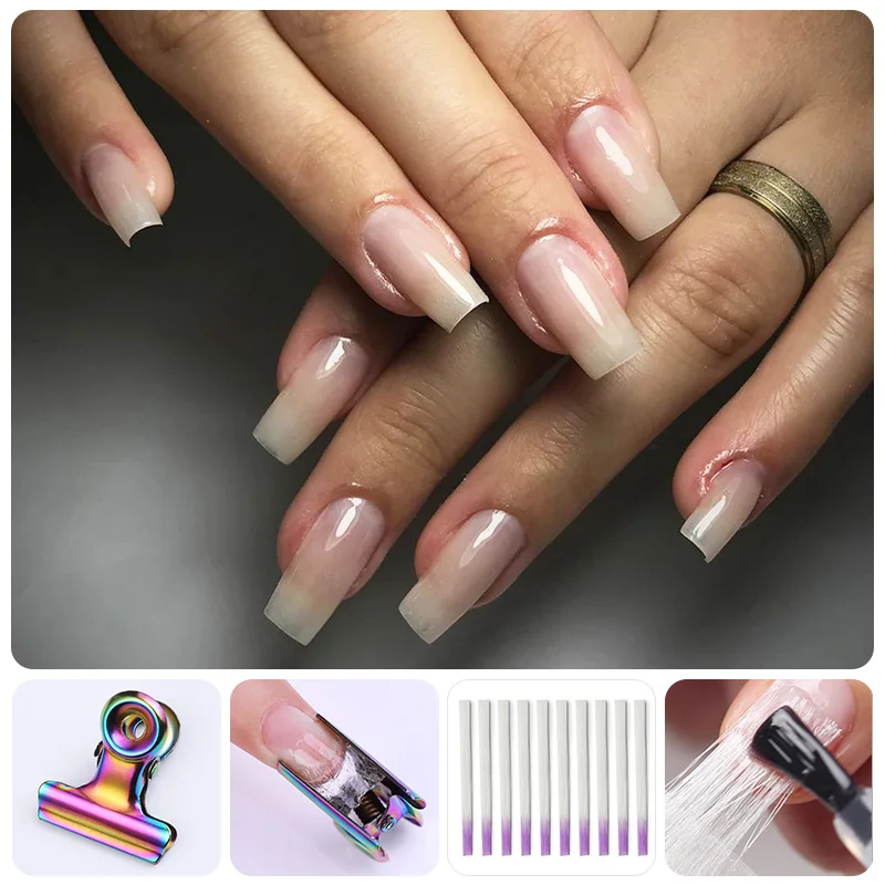 

6 Pcs C Curve Nail Pinching Clip Nails Tips Extended Tool Stainless Steel Acrylic Nail Art Finger Clips Colorful Nail Tools