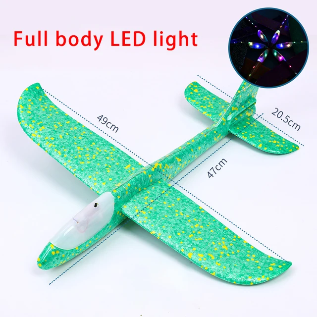 36-48cm LED DIY Hand Throw Flying Glider Plane Foam Aeroplane Kids Toys Model Party Bag Fillers Flying Glider Plane Outdoor Game 4