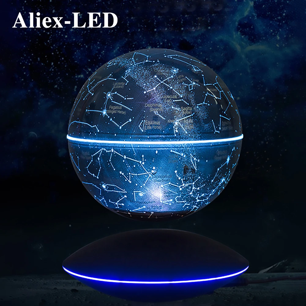 Novelty Magnetic Levitation Globe Lamp Colorful Antigravity Art Decor Desk Light Auto Rotating Floating Earth Ball Night Light