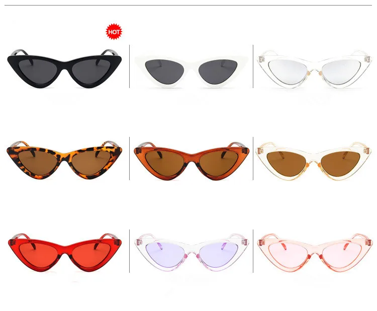 Роскошные солнцезащитные очки милые сексуальные ретро кошачий глаз солнцезащитные очки женские маленькие черные белые треугольные винтажные дешевые женские солнцезащитные очки красные женские