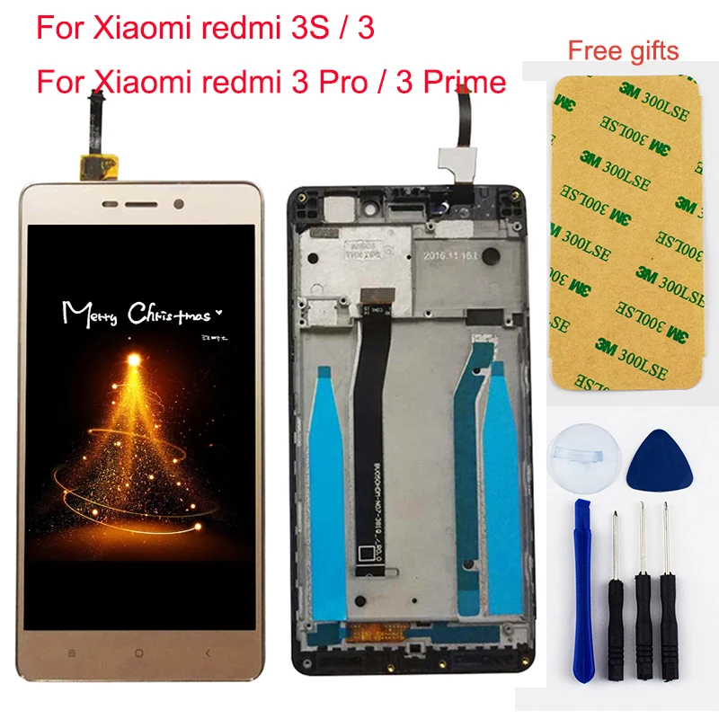 

For Xiaomi redmi 3S / 3 / 3 Pro / 3 Prime LCD Display Panel Module + Touch Screen Digitizer Sensor Assembly Frame