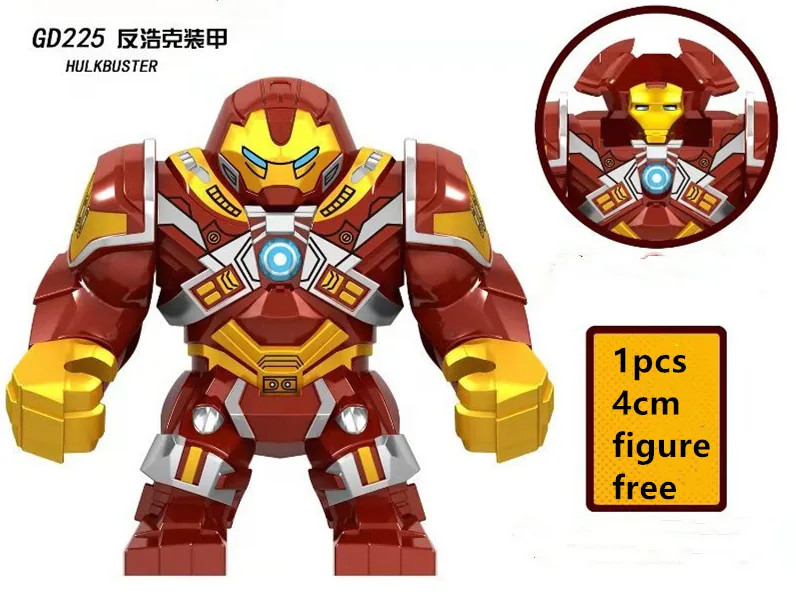 

10PCS GD225 Avengers 4 Endgame Iron Man Hulk Hulkbuster Big Size Figures Building Blocks Bricks Gift Toys compatibel legoing