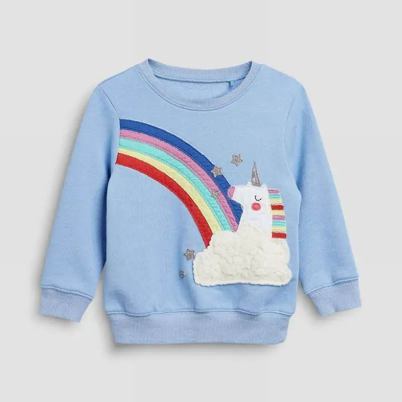 Little maven/осенний свитер с вышивкой радуги для маленьких девочек от 2 до 7 лет Детская одежда для маленьких девочек, свитер