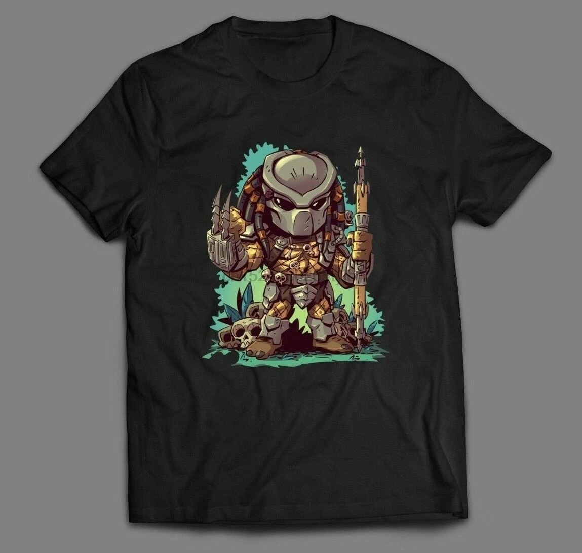 Хищник охотник за головами мультфильм искусство OLDSKOOL Мужская футболка много