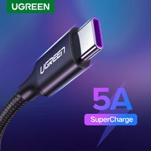 Ugreen USB C кабель 5A Supercharge usb type C кабель для huawei mate 30 Pro P20 Быстрая зарядка быстрое зарядное устройство кабель для передачи данных USB C шнур