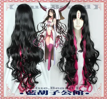 

110cm Fate Grand Order EXTRA CCC Beast3/R Sessyoin Kiara Cosplay Wig Sesshouin Alterego Long Curly Wavy Synthetic Hair + Wig Cap