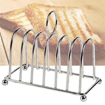 

VOGVIGO Food Display Toast Rack Kitchen Stainless Steel 6 Slice Party Restaurant Bread Holder Breakfast Utensil Household