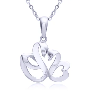 

Elegant Platinum White True Solid Gold 2 Swan Pendant Necklace for Women Girlfriend Lady PT950 Clavicle Fine Office Jewelry Gift