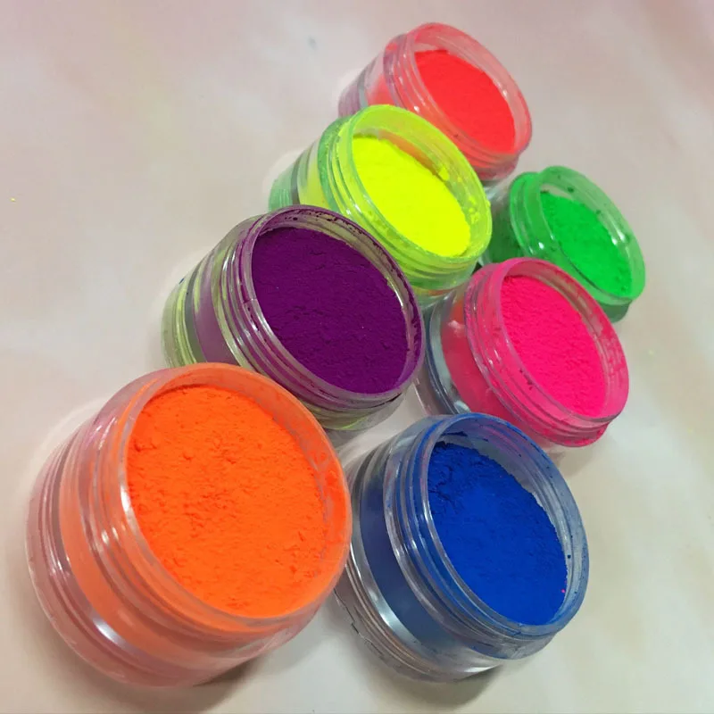 

New 7 colors Mix/set Neon Loose Powder Eyeshadow Pigment Matte Mineral Spangle Nail Powder Make Up Shimmer Shining Eye Shadow