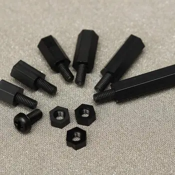 

180Pcs/set M2 M2.5 M3 M4 Black/White Hex Nylon Standoff Screws Spacing Head Column Nuts Plastic Flat Nylon Spacer V3M6