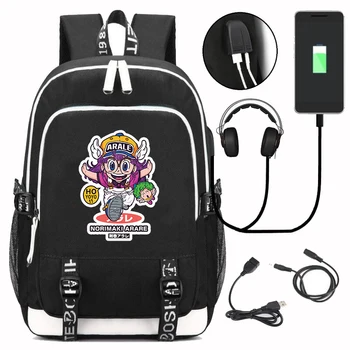

Arale Printed Kawaii USB Charger Backpack School Bags for Teens Girls Boys Outdoor Sport Backpacks