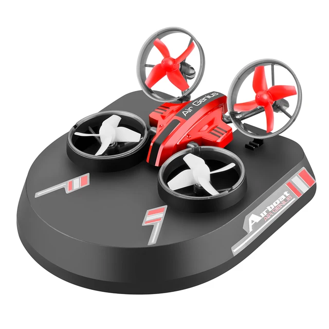 3 in 1 RC Vehicle Flying Drone Land Driving Boat Mini Quadcopter Glider Hovercraft Boat Mode Fixed Wing Children Kids Toy Gift 4