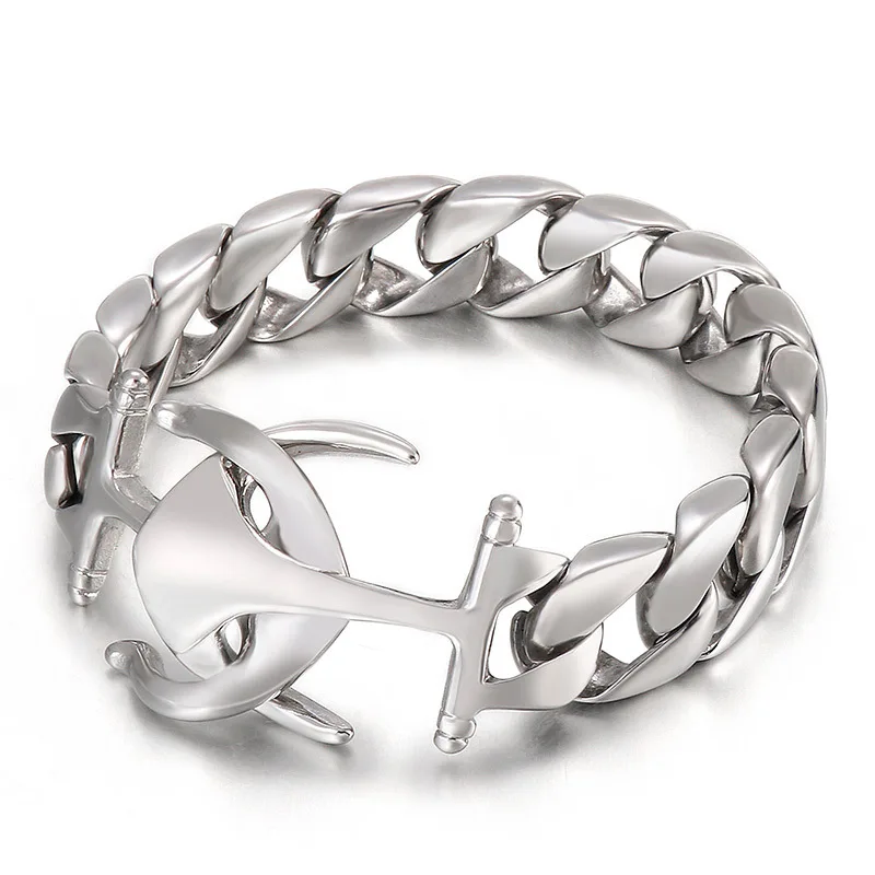 

Personality creative titanium steel punk style creative anchor men's bracelet accessories