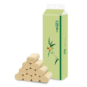 

12 Rolls Soft Bamboo Toilet Paper Safe Biodegradable Essential Coreless Toilet Paper Fragrance Free Friendly Tissue 4-Ply