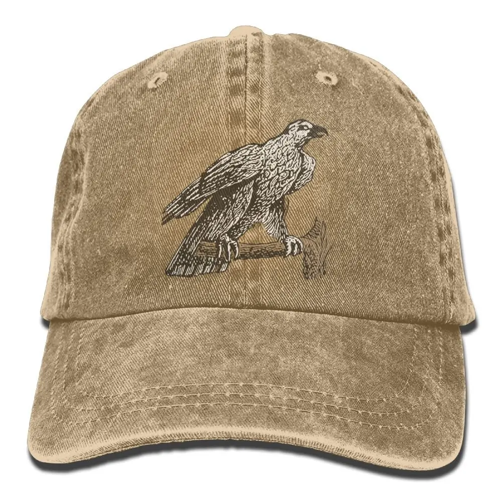 Hawk стоящая на ветке Джинсовая Шляпа Регулируемая Мужская мини бейсболка