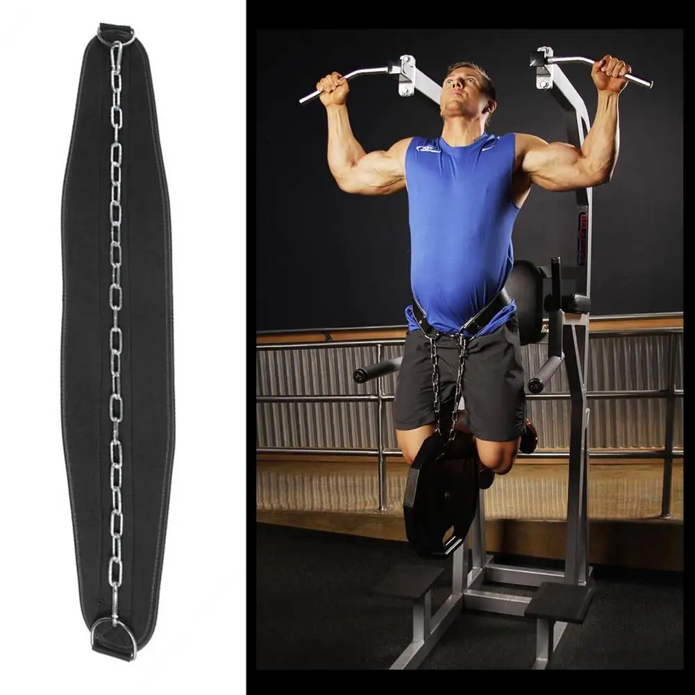 Thick Neoprene Weight Lifting Belt With Chain Dipping Belt For Pull ups