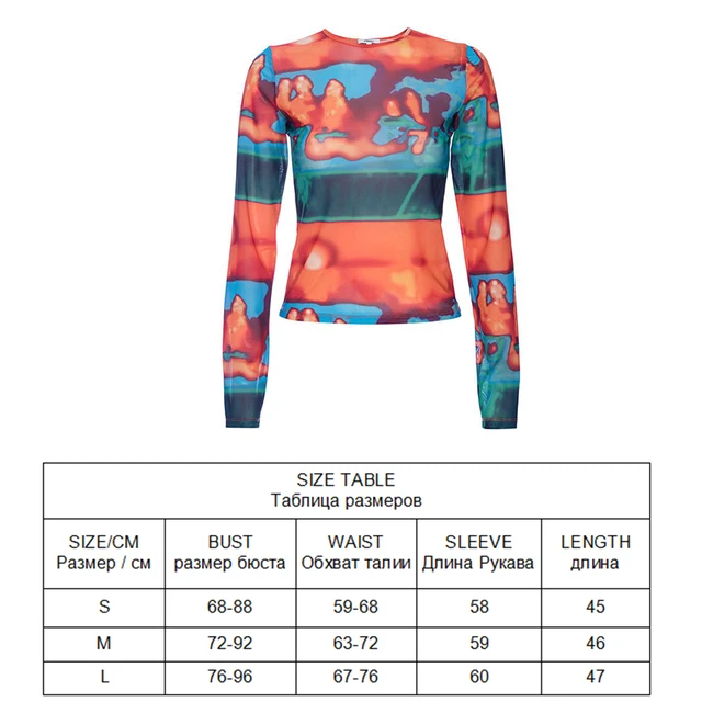 Y2K Mesh Top Women Streetwear Long Sleeve Graphic Tee See Through O Neck  Tops Slim Anime T-shirt Sexy Crop Top Women Clothing as seen