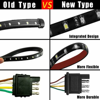 

60 Inches 90-LED Red White Reverse Brake Signal Tailgate Light Strip Bar DC 12V