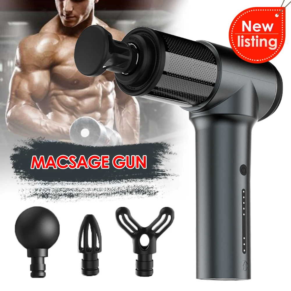 

High Speed Vibration Massager Gun Deep Tissue Physiotherapy Massage Gun Exercise Muscle Pain Relief Shaping Massager 4 heads