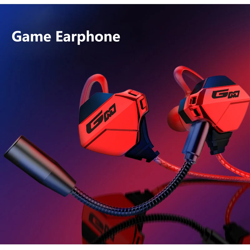 BGreen Gaming Earphones Dual 2 Microphone ESPORTS Game Headset Stereo Computer Mobile Phone Earphones With Microphone Handle