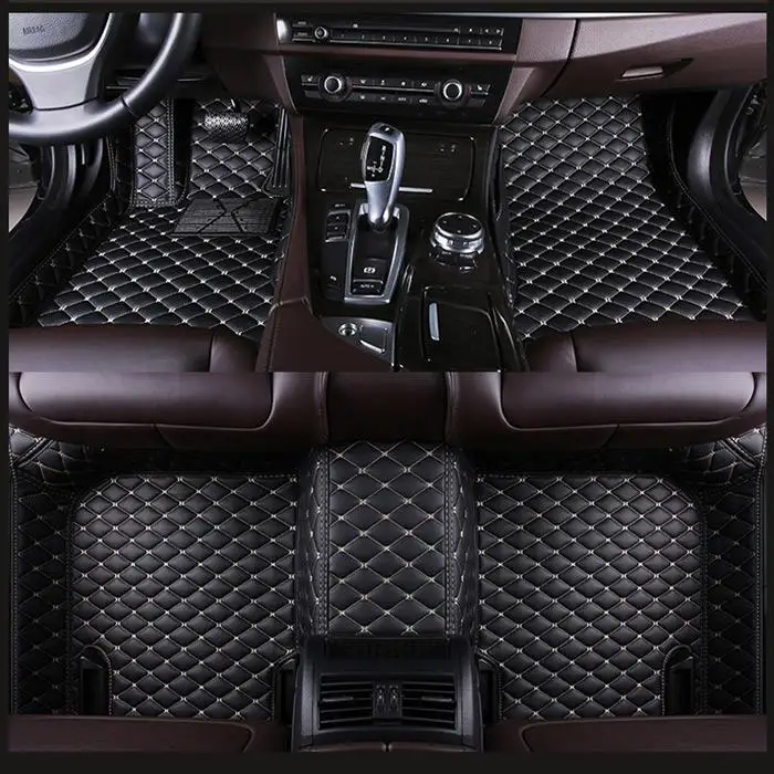 Автомобильные коврики для 7 серии F01 F02 730i 740i 750i 760i 730d 740d 750d 730Li 740Li 750Li 760Li 5D линованные коврики" - Название цвета: black beige
