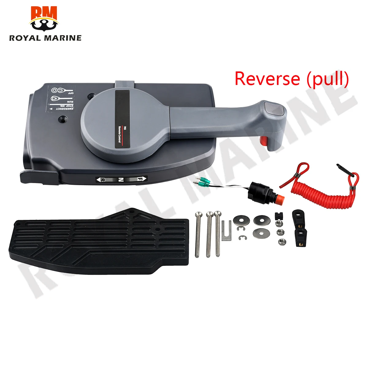 Outboard Engine Remote Control Box Assy (simple) for Yamaha YMH Boat Motor 703-48205 703-48205-B1 Pull to open（reverse）