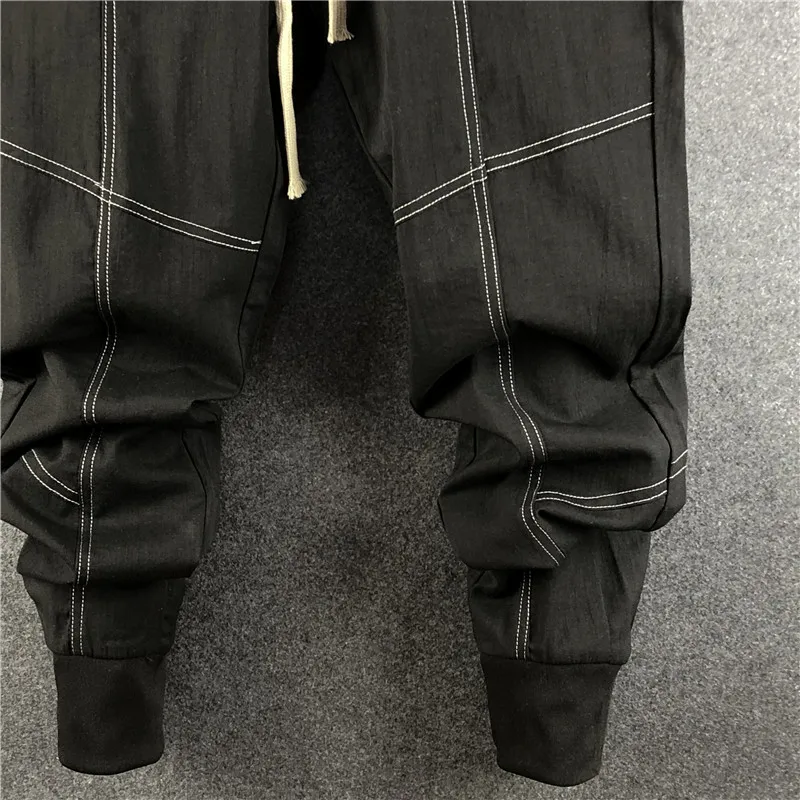 harem outfit Owen Seak Men Casual Cargo Harem Pants High Street Hip Hop Length Men's Clothing Sweatpants Autumn Winter Black Big Size aladdin pants