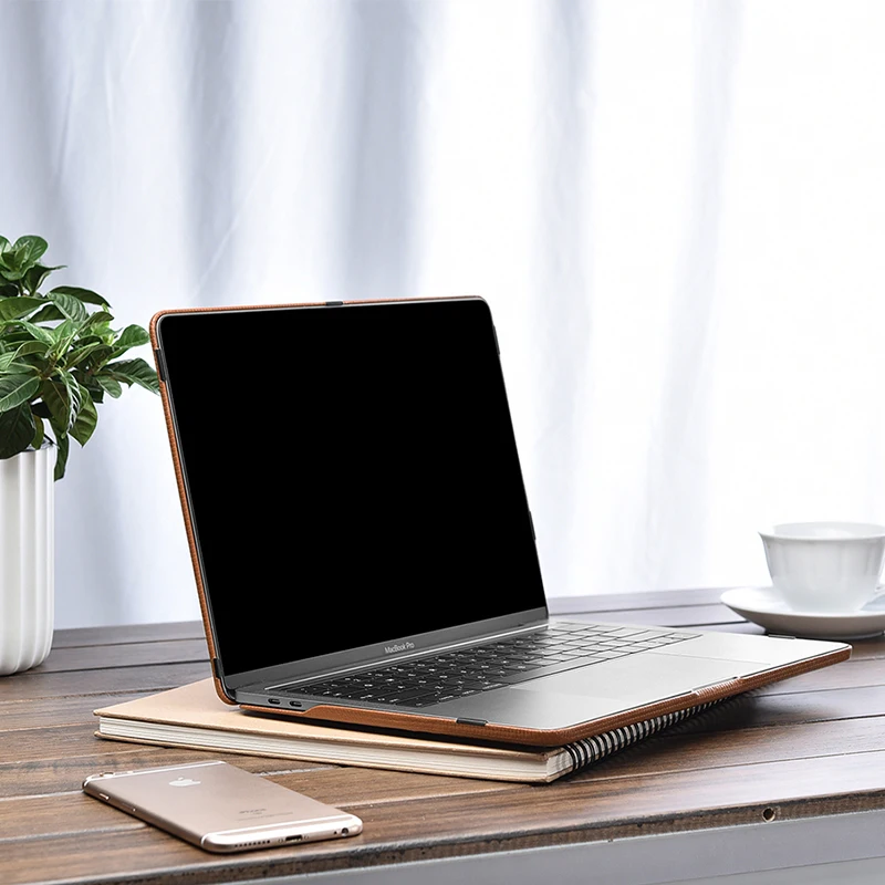 Capa de Laptop de Couro Genuíno Capa para Macbook Pro 14 A2442 A2779 13 15 16 A2338 A2289 A2251 A1708 A2485 A2780 2023 - Imagem 2