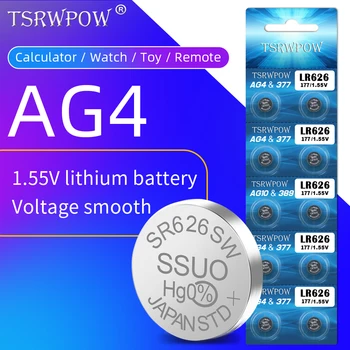 

10PCS/Lot TSRWPOW Original Cell Coin Lithium Battery AG4 D377 GA4 GP377 L626 LR626 LR66 SR626 SR626SW SR66 V377 Button Battery