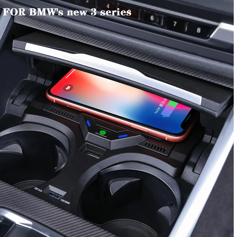 

FOR BMW 3 Series G20 G28 4 Series With NFC Card Key Car Wireless Charger Fast Phone Charging Plate Accessories 2020 2021 FOR LHD