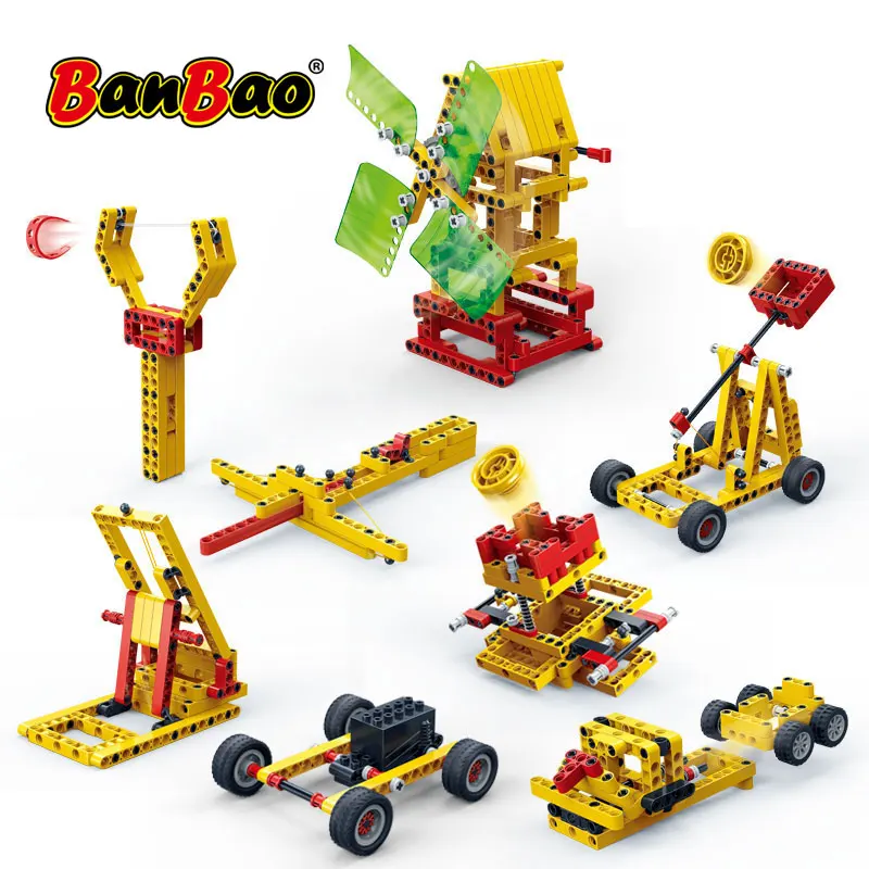 BanBao эластичный потенциал энергии Technic шестерни эксперимент строительные блоки кирпичи развивающие игрушки модель 6920 детей