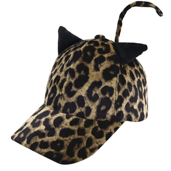 

Breathable Leopard Print Visors Hats est Kids Adjustable Ear Design Hat Baby Boy Girl Winter Warm Baseball Cap