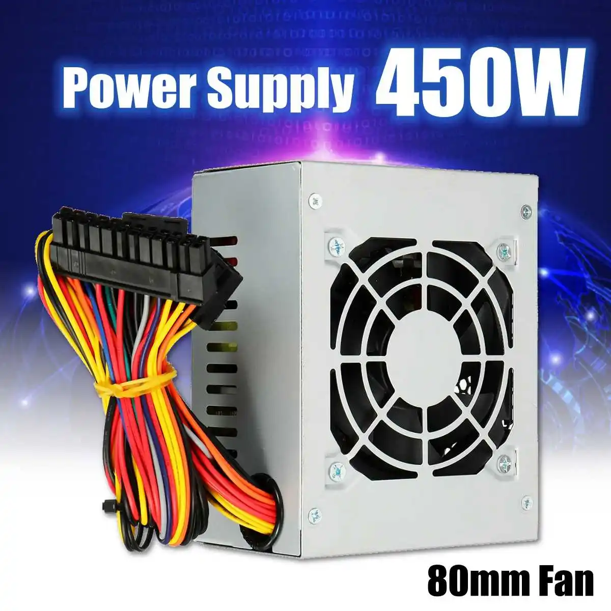 

Quiet 450W for Intel AMD PC 12V ATX PC Power Supply SLI PCI-E 80mm Fan Computer Power Supply For BTC
