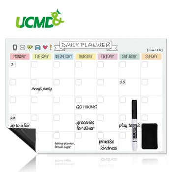 

Magnetic Daily Weekly Monthly Planner Schedule Fridge Magnet Planning Organizer Agenda Message Drawing Memo Bulletin White Board