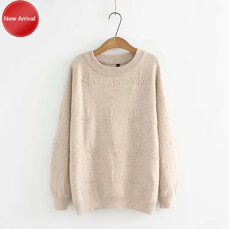 women sweaters 2020 new winter casual ladies knitted pullovers tops female Turquoise Beige Plus size O-neck Emboss wool loose |