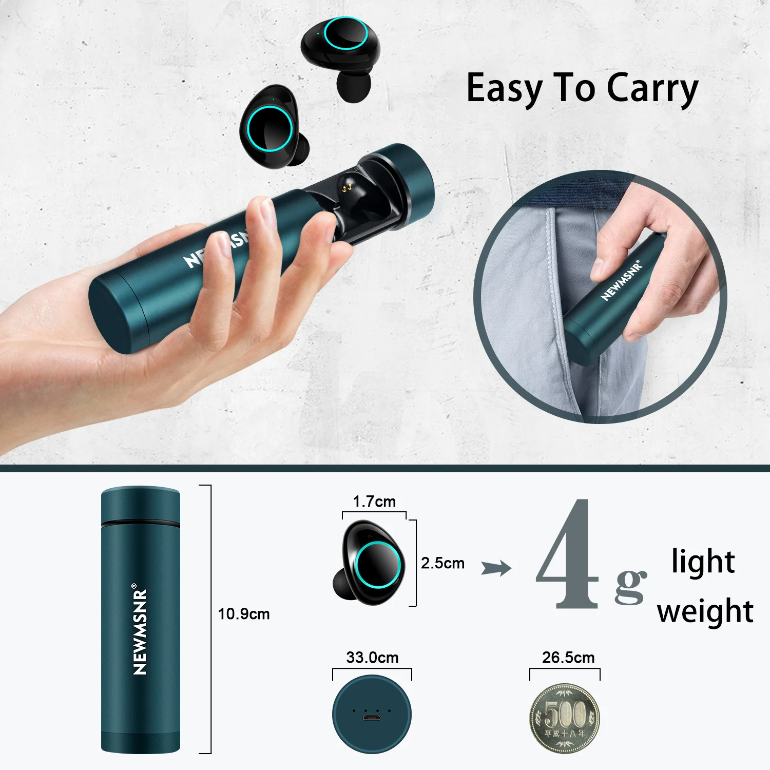 Беспроводные стереонаушники Newmsnr X9 TWS HD bluetooth 5 0 IPX7 водонепроницаемые наушники с