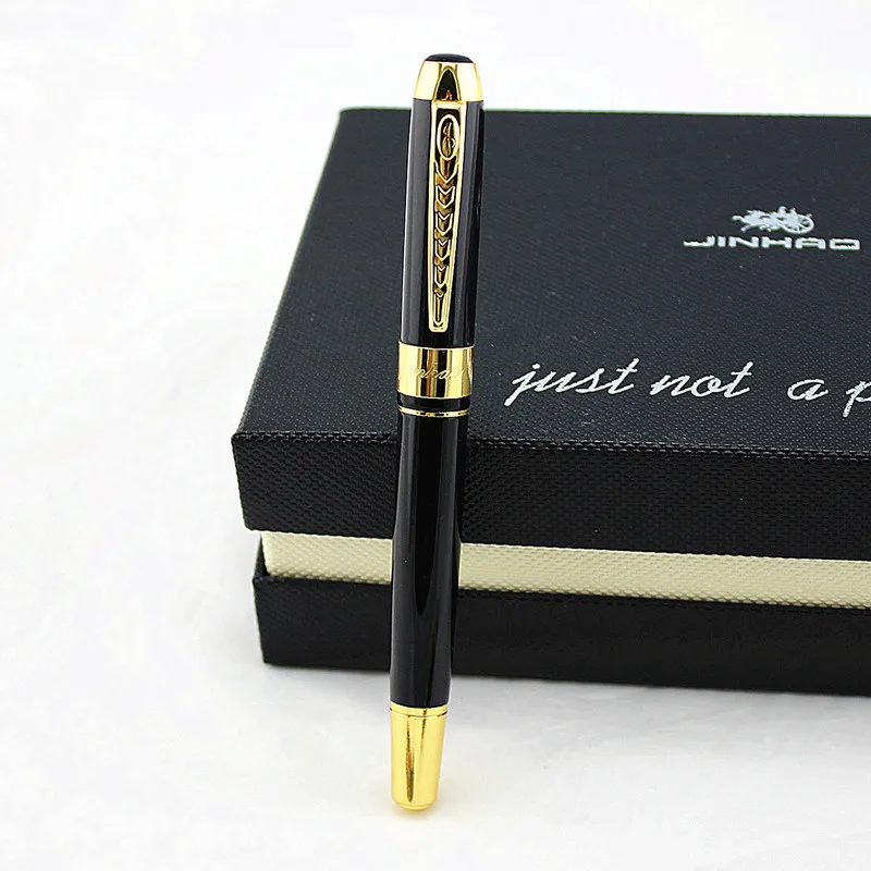 Jinhao 250 классическая черная и Золотая перьевая ручка с 0 5 мм перо из иридия лучший