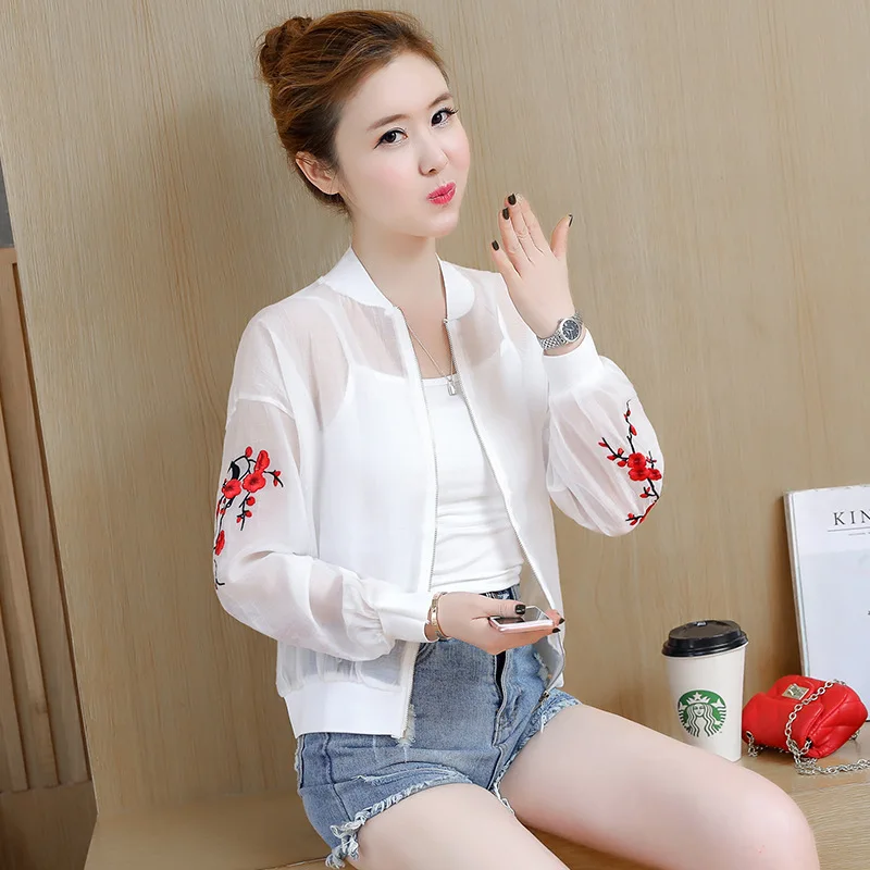 

Photo Shoot 2019 Spring And Summer Korean-style Embroidered Cropped Jacket Versatile Fashion Thin Coat Women's