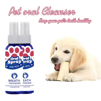 

30/60Ml Pet Breath Freshener Spray Dog Teeth Cleaner Fresh Breath Mouthwash Non-toxic Healthy Dentals Care Oral Spray