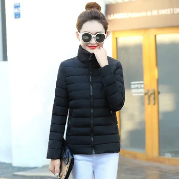 

Korean Style 2020 Winter Jacket Women Stand Collar Solid new arrival Female Down Coat Loose Oversized Womens Short Parka H33