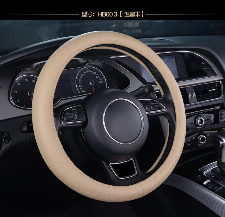 Tiguan Sagitar Lavida CC Bora Jetta чехол из натуральной кожи для рулевого колеса автомобиля Honda CRV Helter Skelter Fit