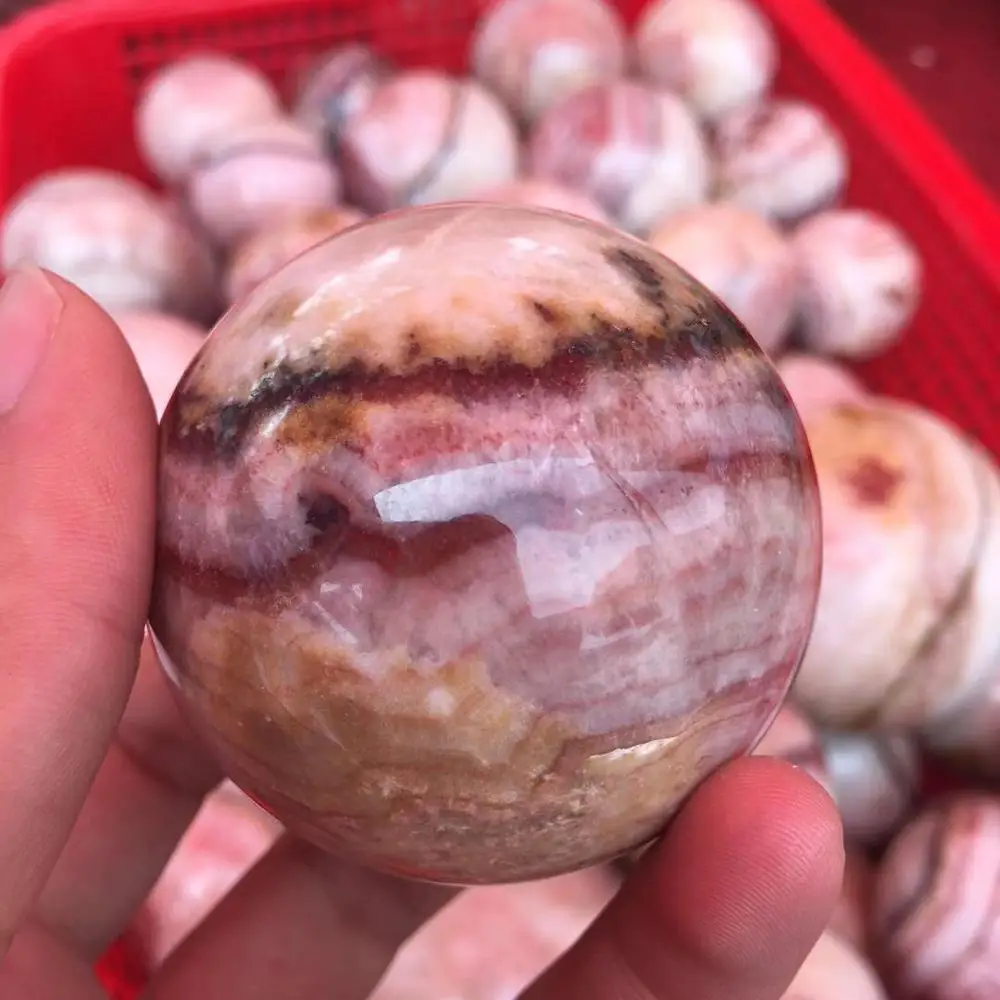 Натуральный Красный узорчатый каменный шар кварцевый кристалл сфера резьба
