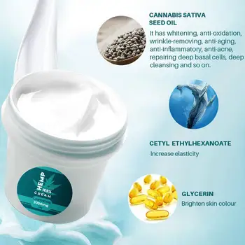 

40g Hemp Seed Oil Moisturizing Cream Hyaluronic Acid Collagen Nourishing Care Skin W9K7