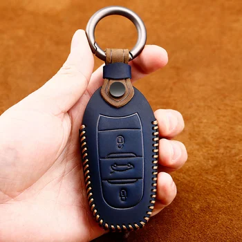

Genuine Leather Car Key Cover Protect Key Case For Peugeot 208 308 508 3008 5008 for Citroen C4 Picasso DS3 DS4 DS5 DS6