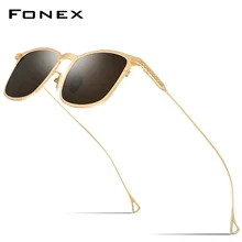 Fonex Мужские солнцезащитные очки из чистого титана винтажные