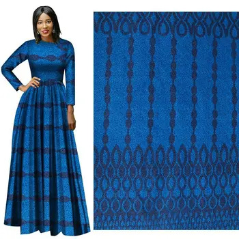 

Blue Ployester African Real Printed Wax Fabric 2020 High quality Ankara Nigerian Veritable Wax Print Fabric DIY Materials