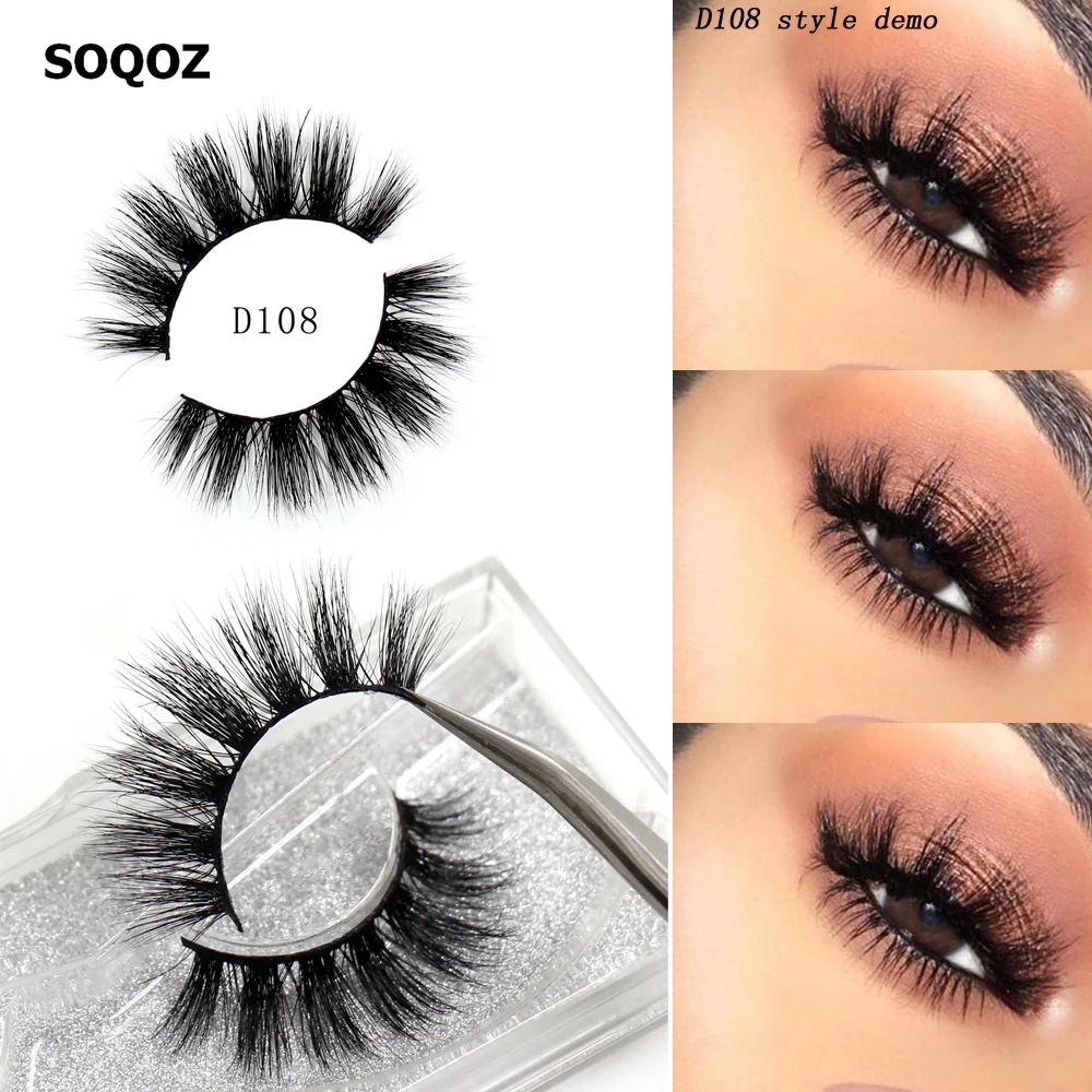 

SOQOZ Mink Eyelashes Cruelty Free 3D Mink Lashes Nature False Eyelashes Thick Volume Fake Lashes Dramatic Eyelashes Makeup