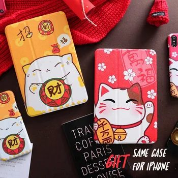 

Fortune Cat Flip Cover For iPad Pro 9.7 11 air 10.5 12.9 10.2 2020 Mini 2 3 4 5 2019 Tablet Case for new iPad 9.7 2017 2018