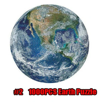 

1000 PCS Moon Earth Puzzle Kids Adult Planets Maps Jigsaw Round Puzzles Educational Toys